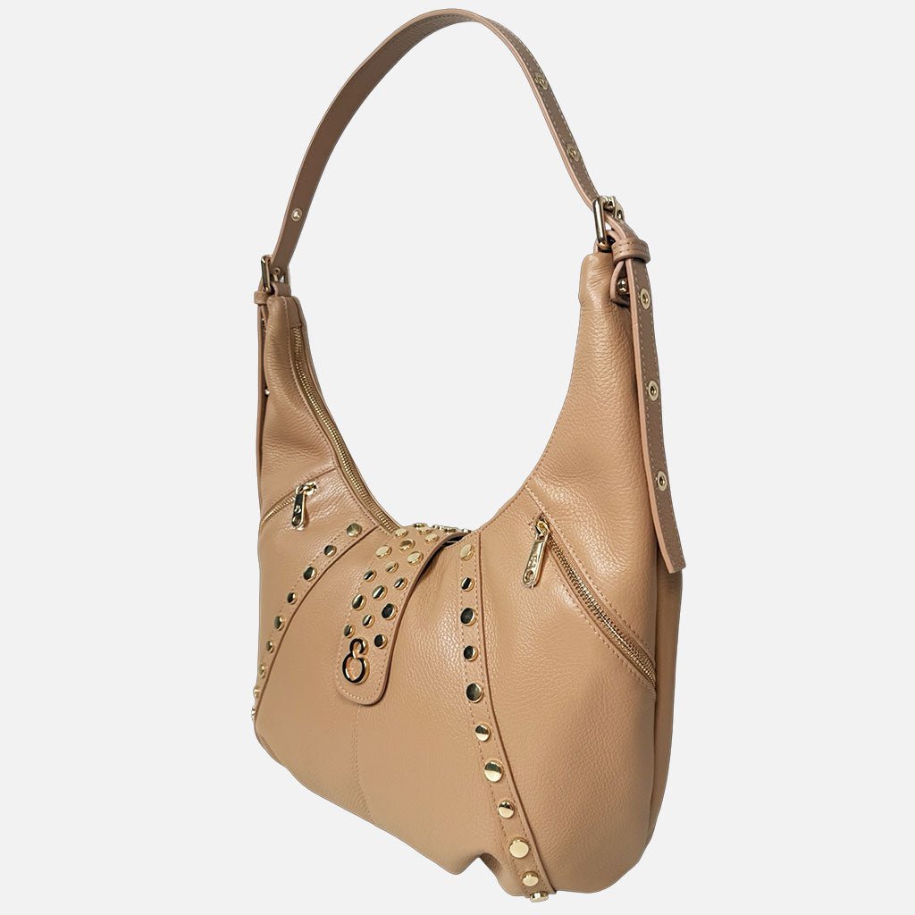 Borsa a spalla Wendy Savana Pelle Martellata Oro - Elisendra®