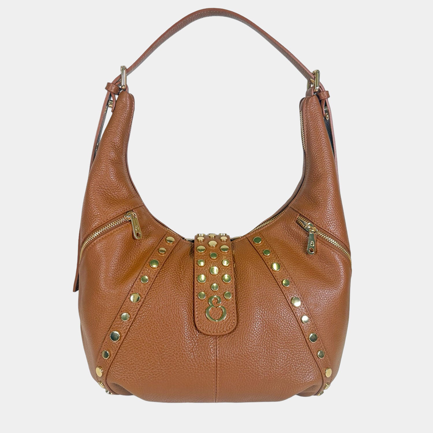 Borsa a spalla Wendy Caramel Pelle Martellata Oro