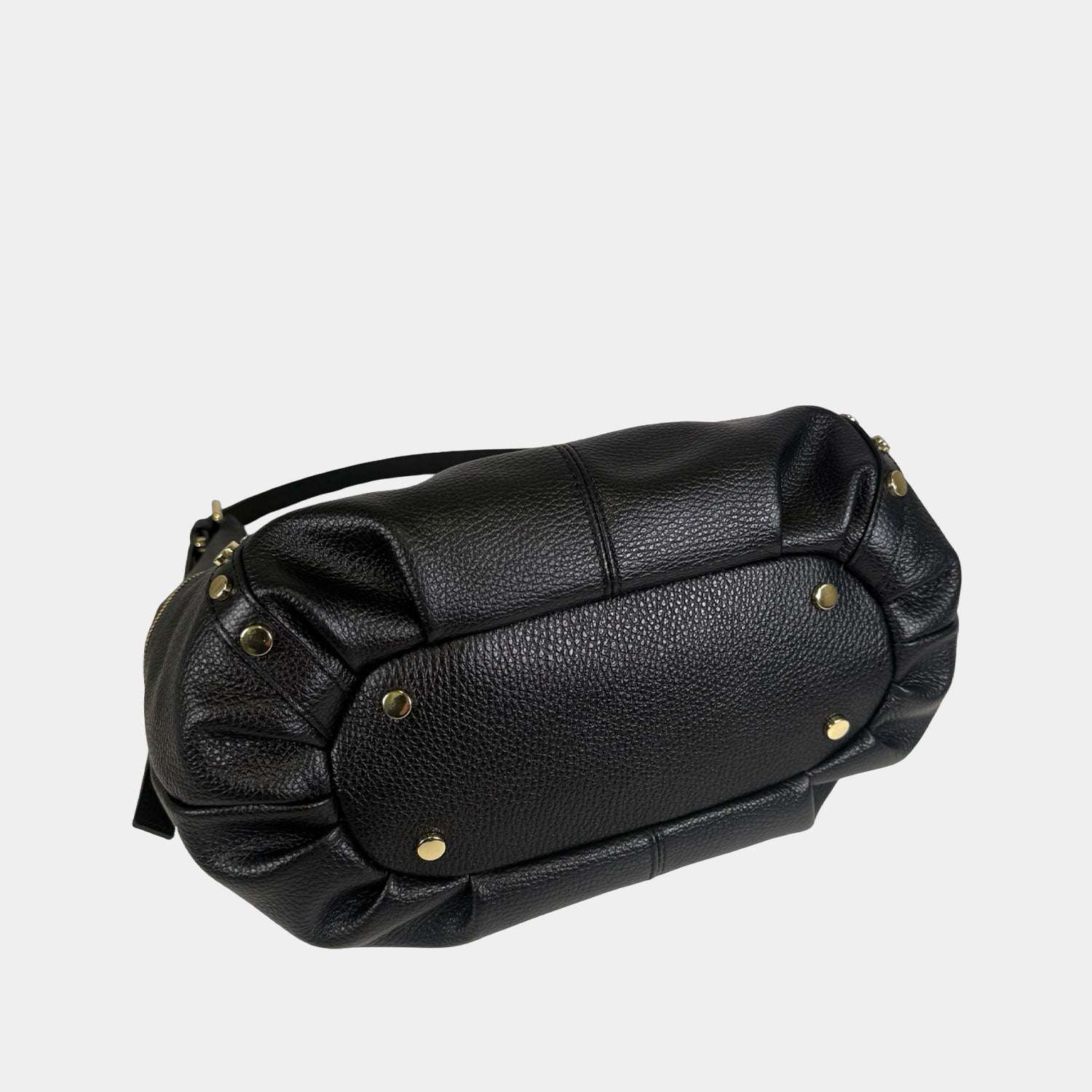 Borsa a spalla Wendy Nera Pelle Martellata Oro