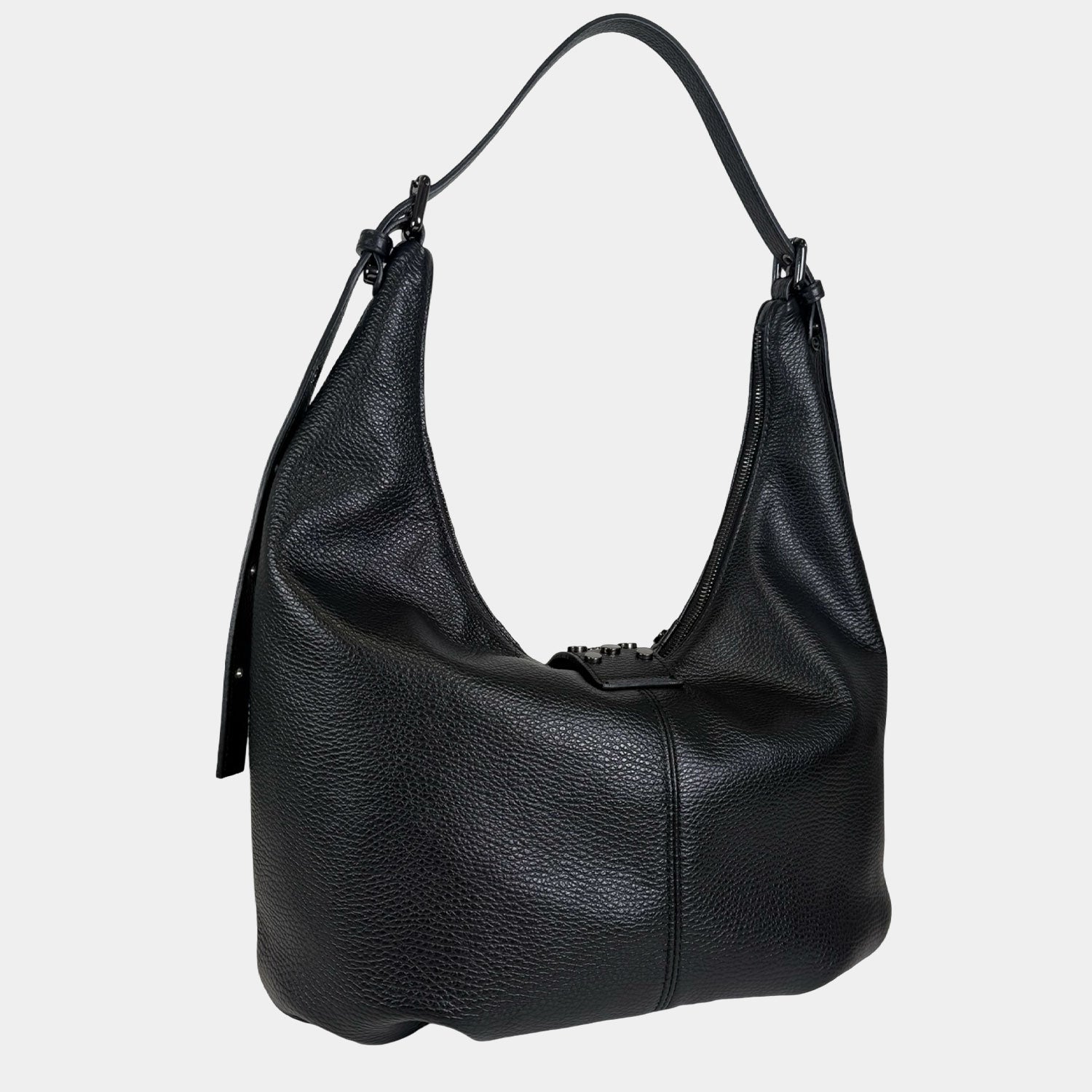 Borsa a spalla Wendy Nera Pelle Martellata Dark