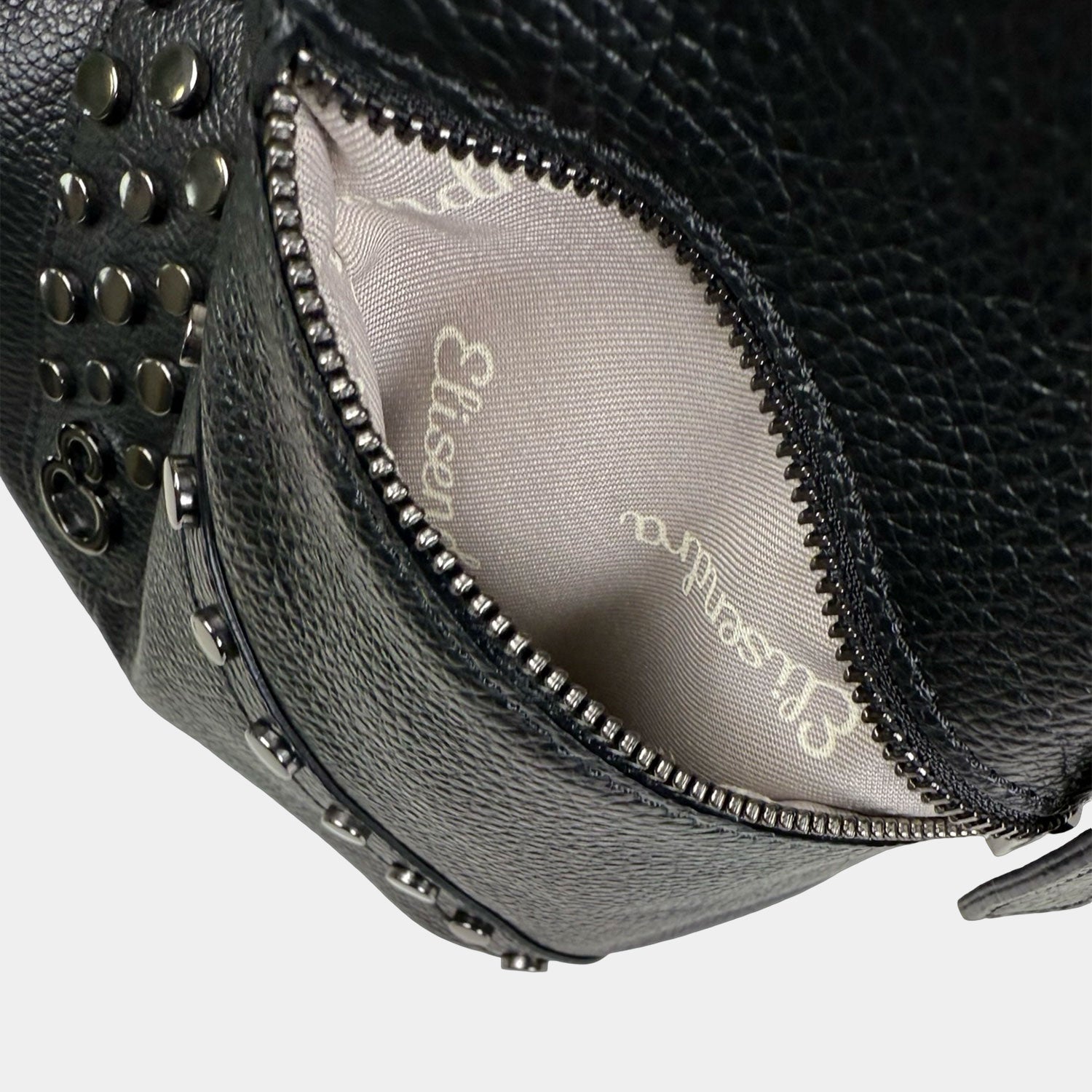 Borsa a spalla Wendy Nera Pelle Martellata Dark