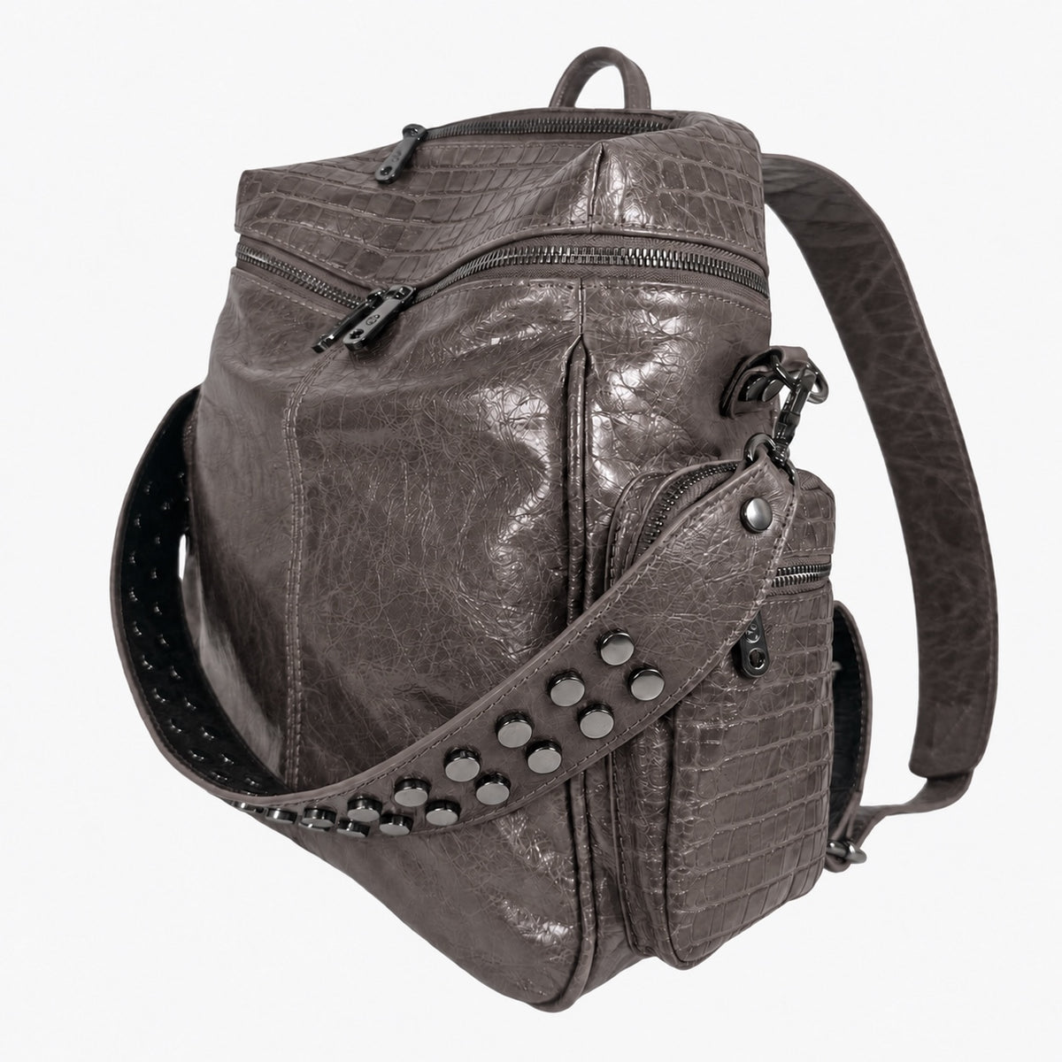 Zaino Saray Orion Pelle Cocco stampato e Vintage Dark
