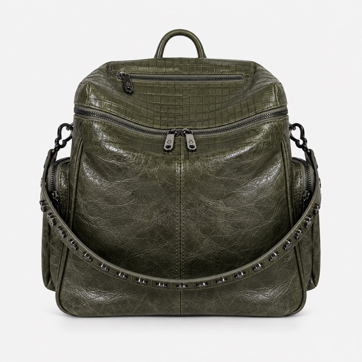 Zaino Saray Lyra Pelle Cocco stampato e Vintage Dark