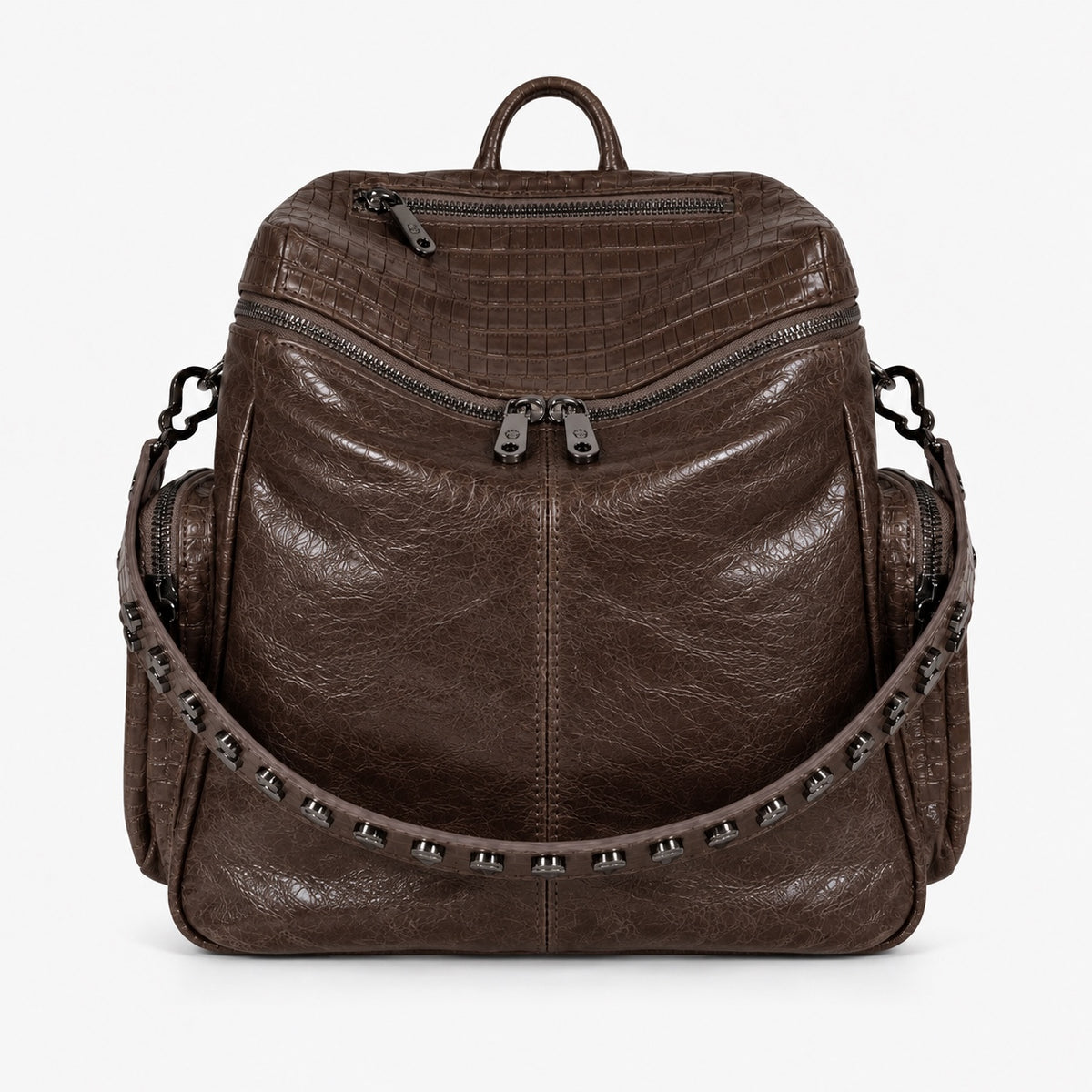 Zaino Saray Aries Pelle Cocco stampato e Vintage Dark
