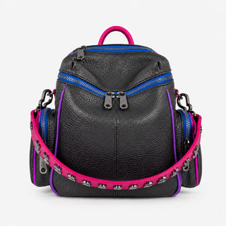Zaino Saray Midi Nero Multicolor Fucsia
