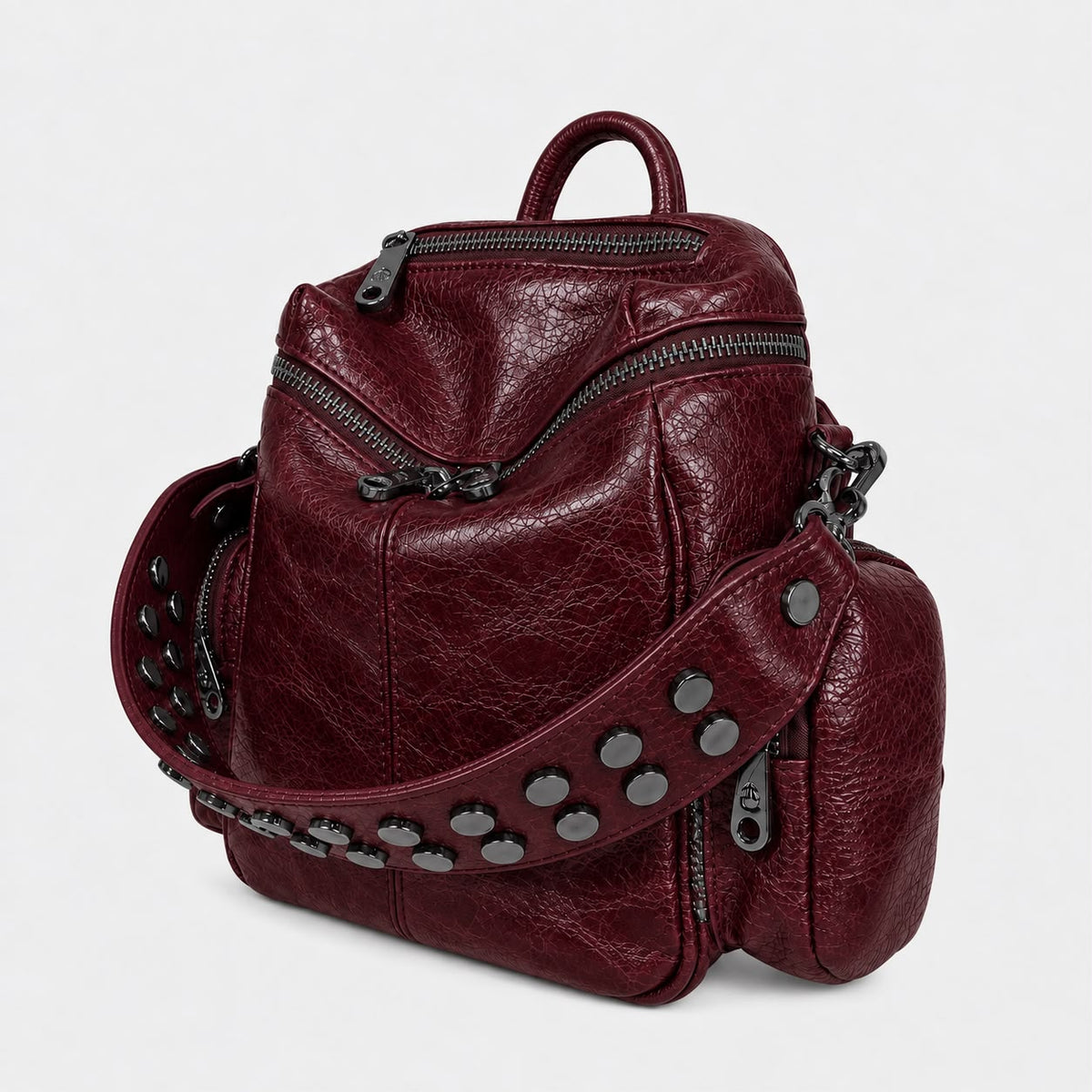 Zaino Saray Mini Rubino Pelle Vintage Dark
