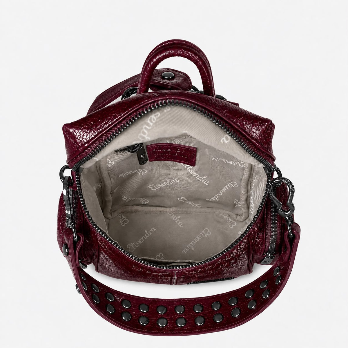 Zaino Saray Mini Rubino Pelle Vintage Dark