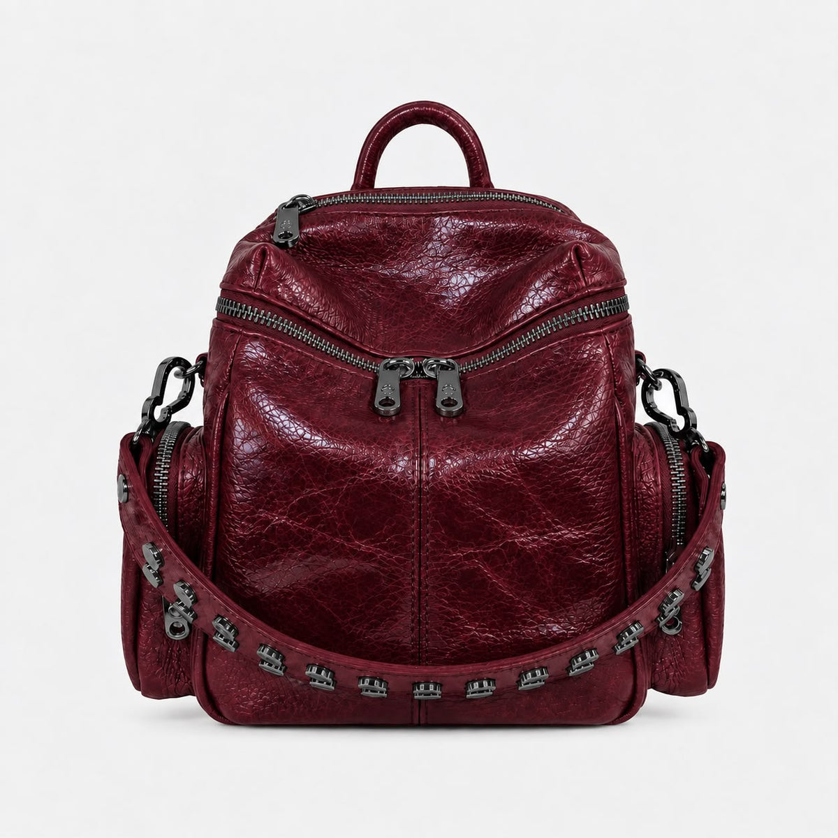 Zaino Saray Mini Rubino Pelle Vintage Dark