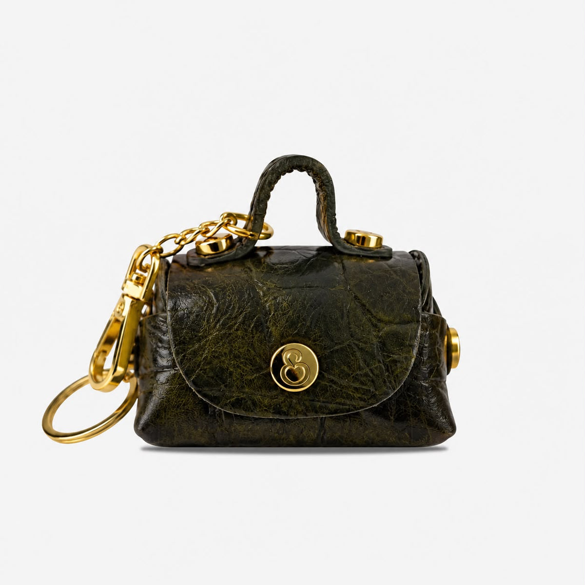 Portamonete Lyra Pelle Cocco stampato e Vintage Oro