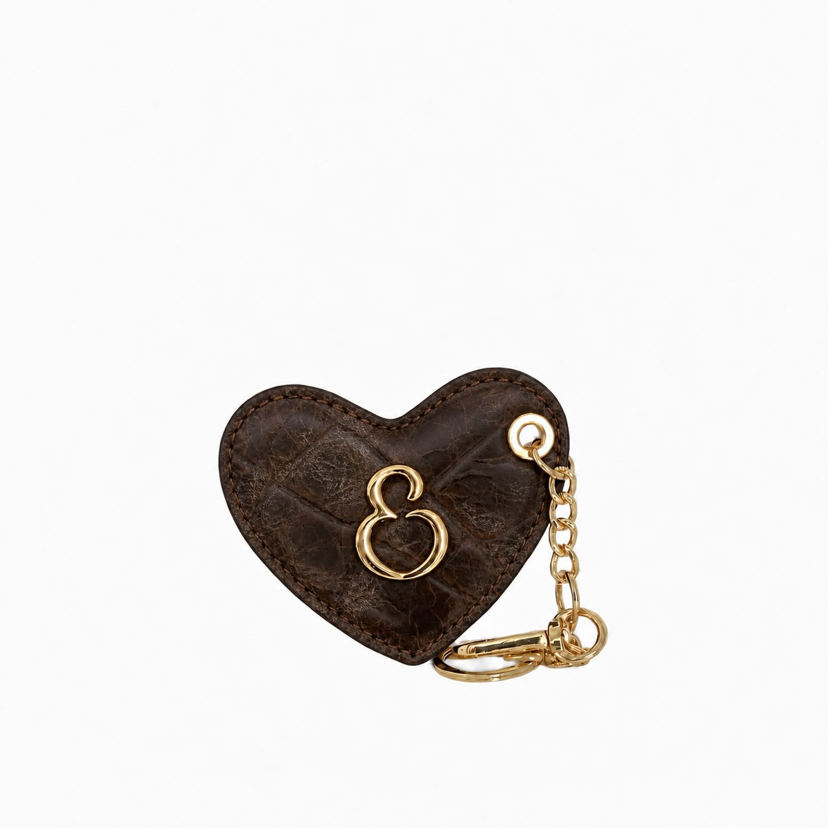 Porta Chiavi Love Taurus Pelle Cocco stampato e Vintage Oro