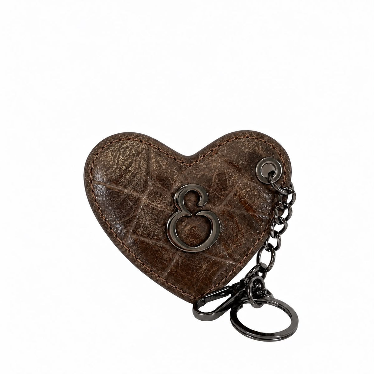 Porta Chiavi Love Taurus Pelle Cocco stampato e Vintage Dark