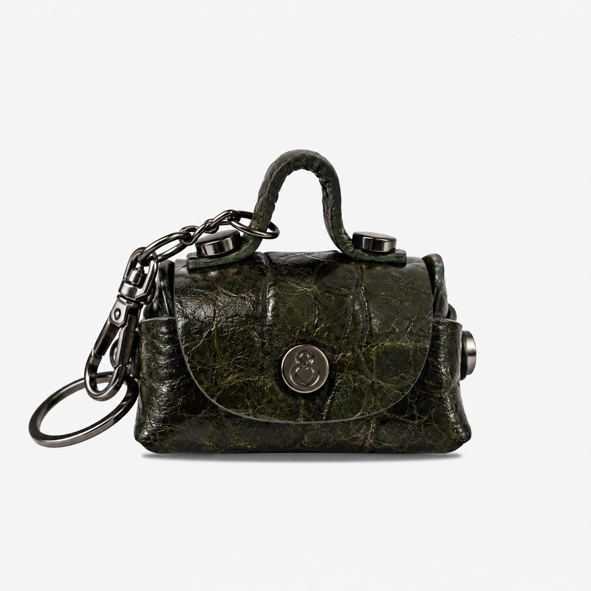 Portamonete Lyra Pelle Cocco stampato e Vintage Dark