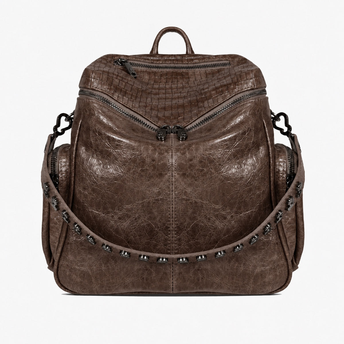 Zaino Saray Taurus Pelle Cocco stampato e Vintage Dark