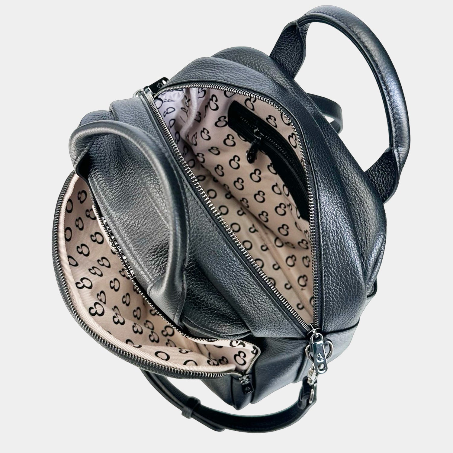 Megane Handbag Lettering Black Hammered Leather Dark SHIPPING FROM 18/11