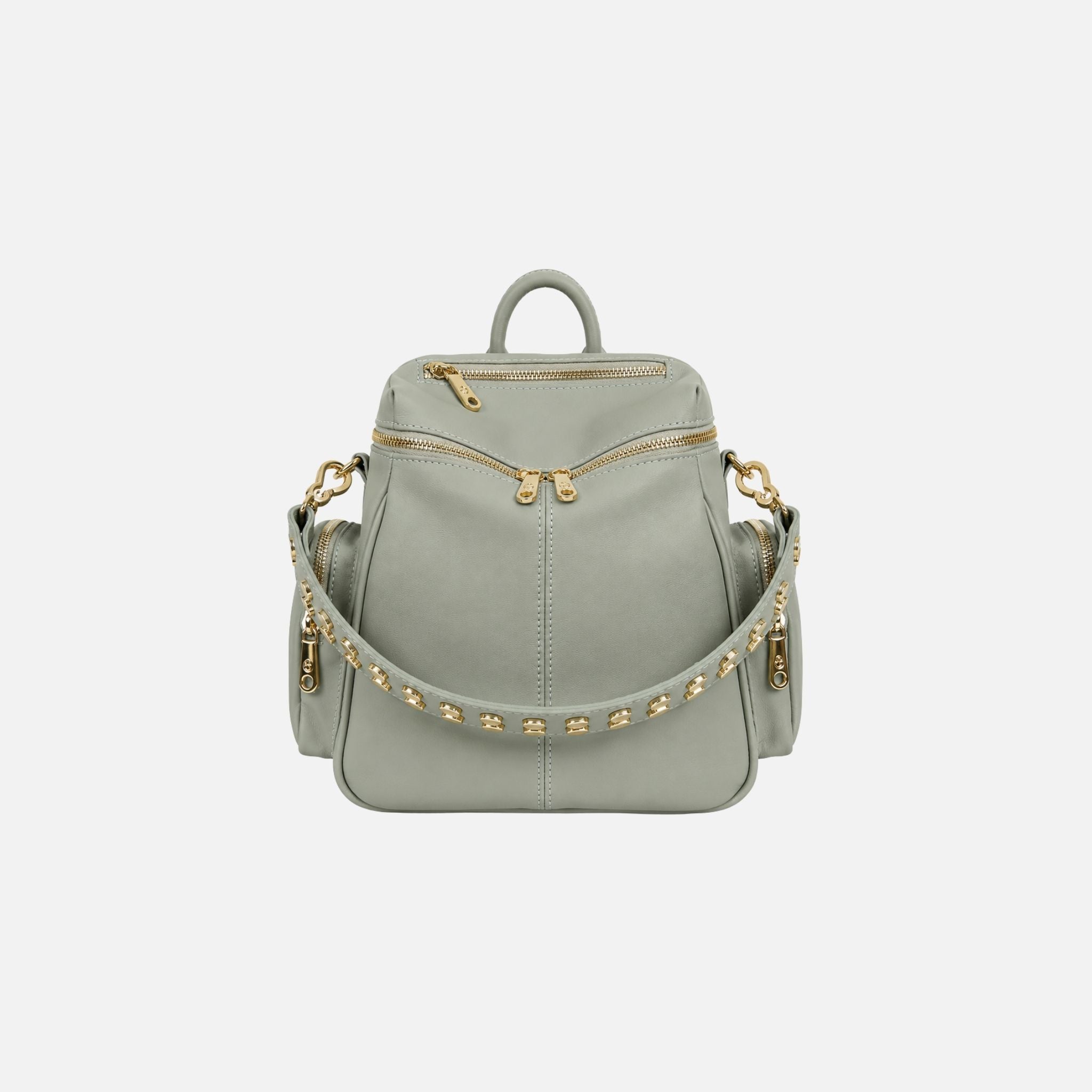 Zaino Saray Midi Artic Teal Pelle Liscia Vitello Oro SPEDIZIONE DAL 07/07