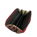 Raya Ciliegia Dark Nickel – Portafoglio – Pelle Stampata Pitone Sfumato