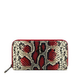 Raya Ciliegia Dark Nickel – Portafoglio – Pelle Stampata Pitone Sfumato