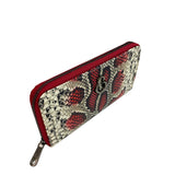 Raya Ciliegia Dark Nickel – Portafoglio – Pelle Stampata Pitone Sfumato
