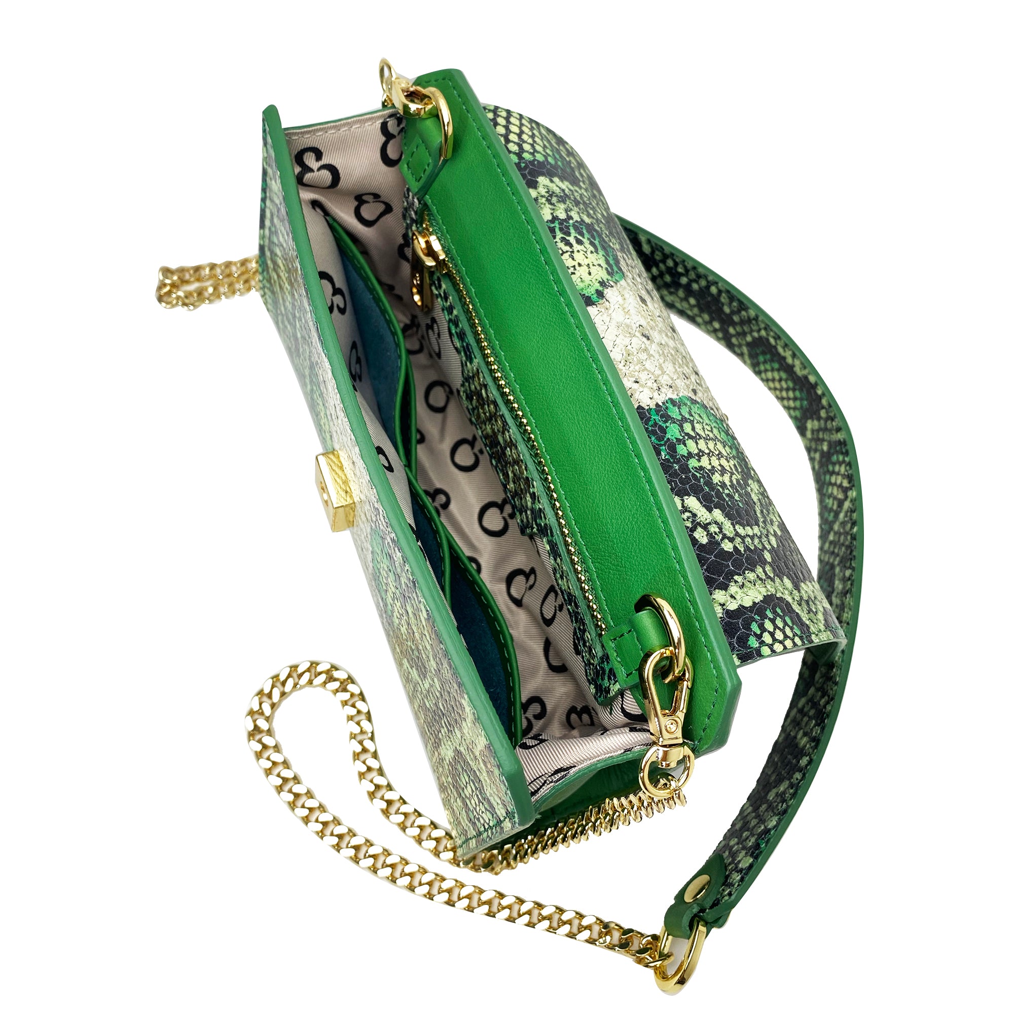 Anita Verde – Pochette – Pelle Pitone Stampato