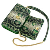 Anita Verde – Pochette – Pelle Pitone Stampato