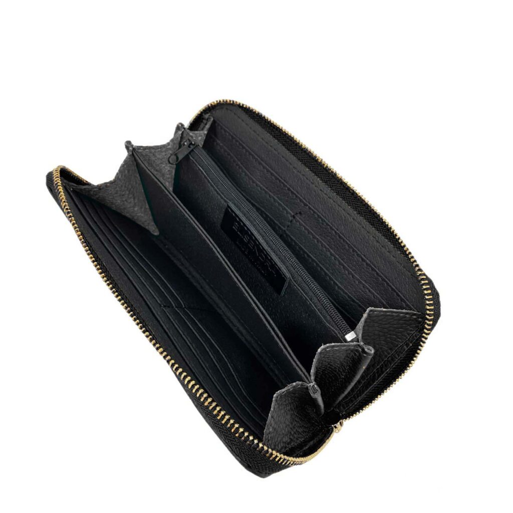 Portafoglio Raya Nero Oro Martellata