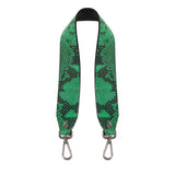 Tracolla Dark Nickel – 60 cm – Pelle Pitone Stampato Verde